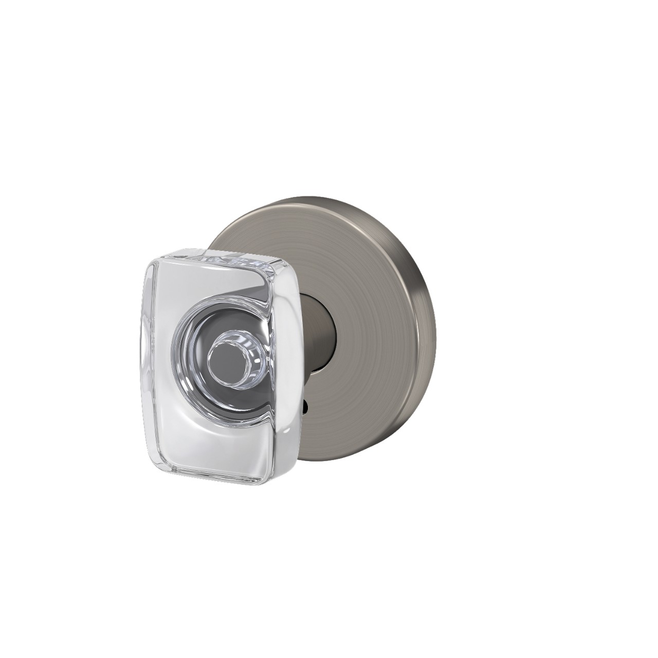 Custom Caine Non-Turning Glass Knob with Howe Trim