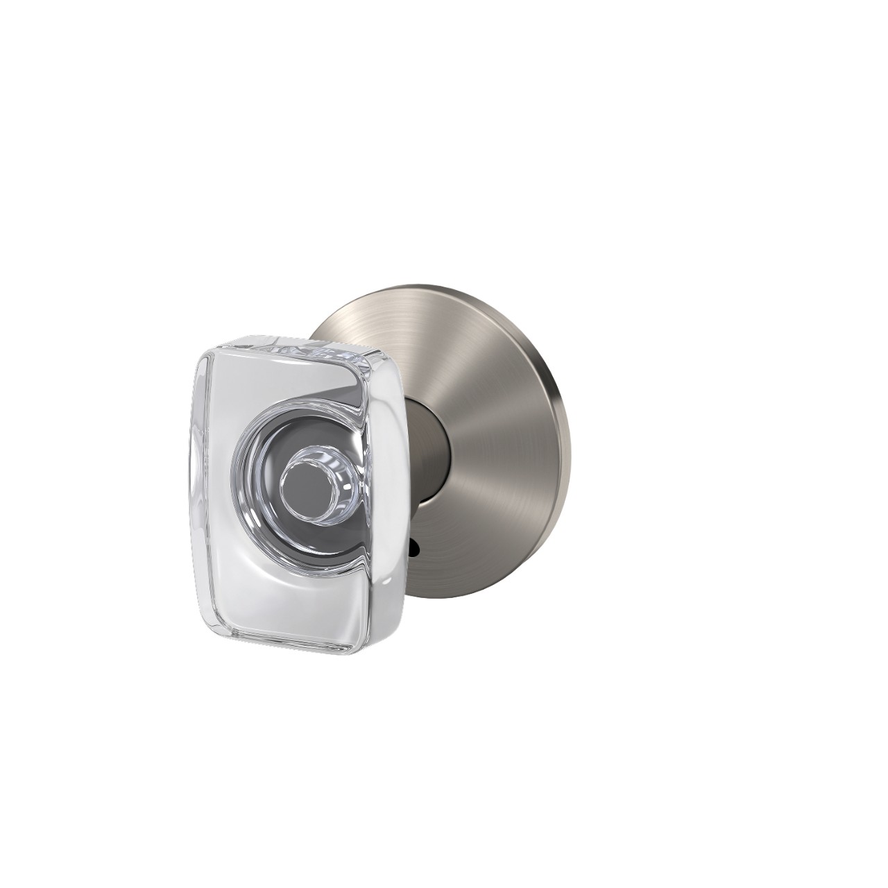Custom Caine Non-Turning Glass Knob with Kinsler Trim