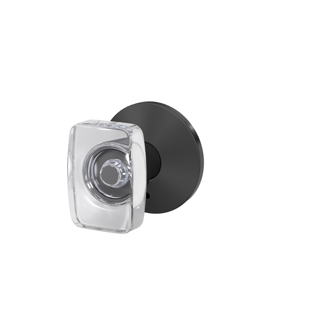 Custom Caine Non-Turning Glass Knob with Kinsler Trim