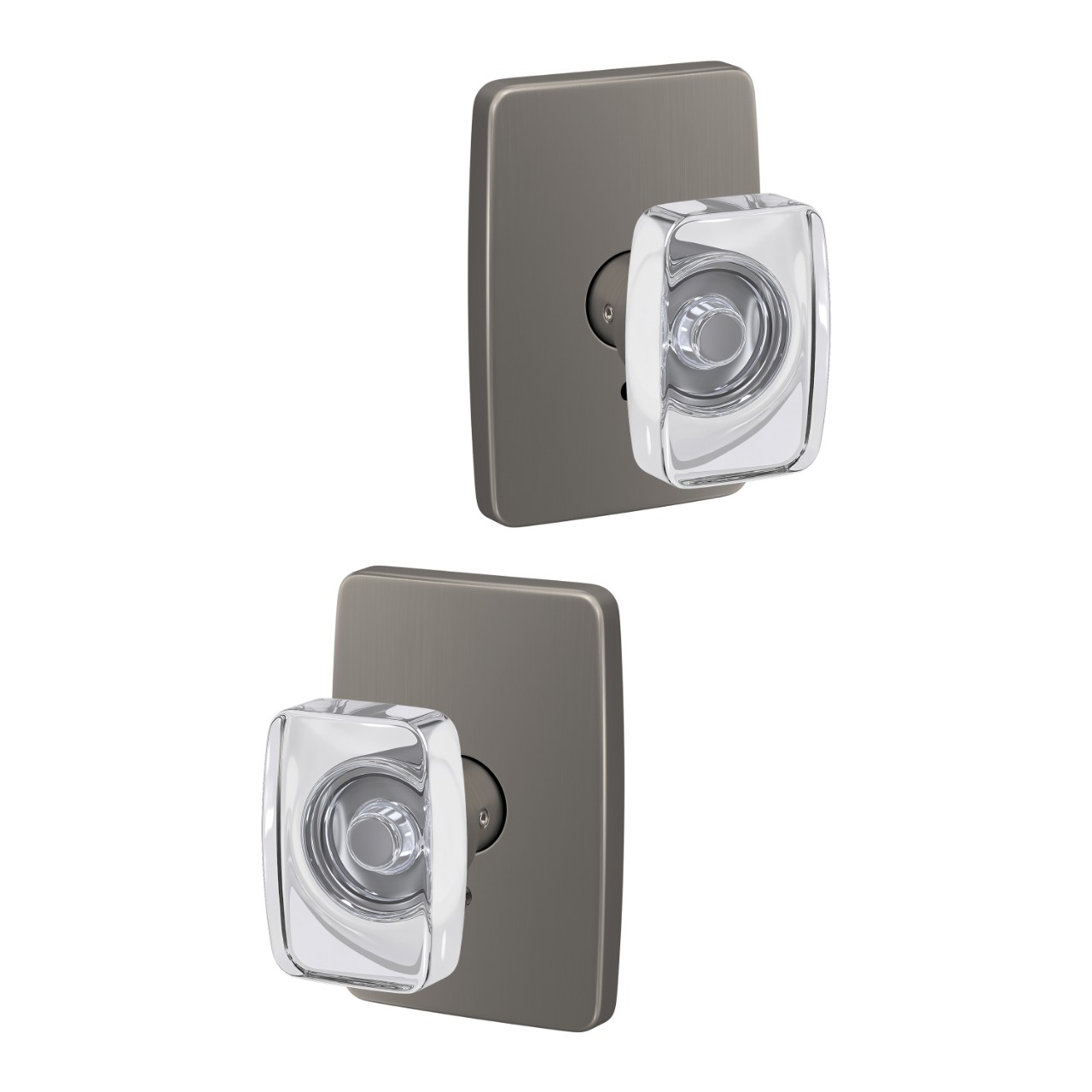 Custom Caine Hall-Closet and Bed-Bath Lock Glass Knob with Greene Trim