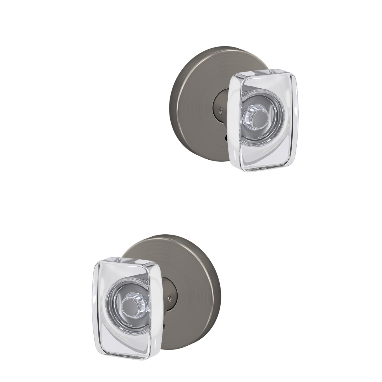 Custom Caine Hall-Closet and Bed-Bath Lock Glass Knob with Howe Trim