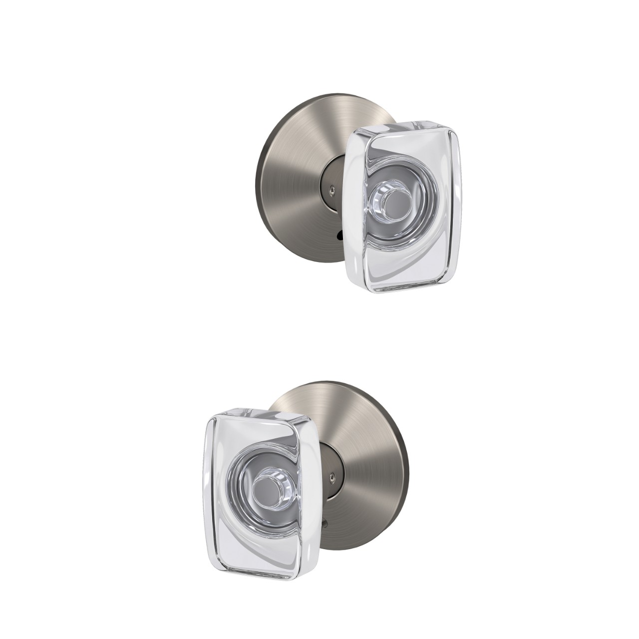 Custom Caine Hall-Closet and Bed-Bath Lock Glass Knob with Kinsler Trim