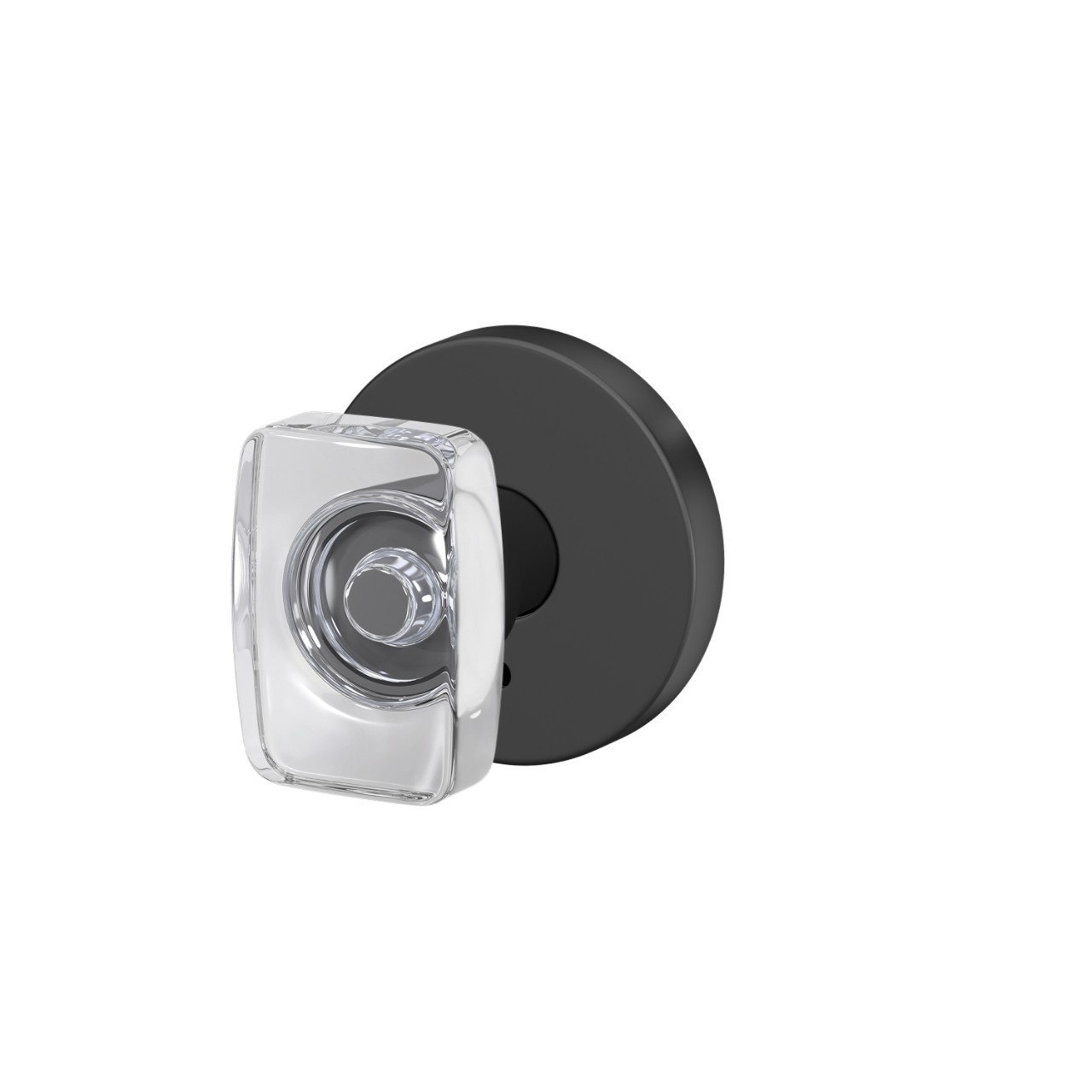 Custom Caine Hall-Closet and Bed-Bath Lock Glass Knob with Howe Trim