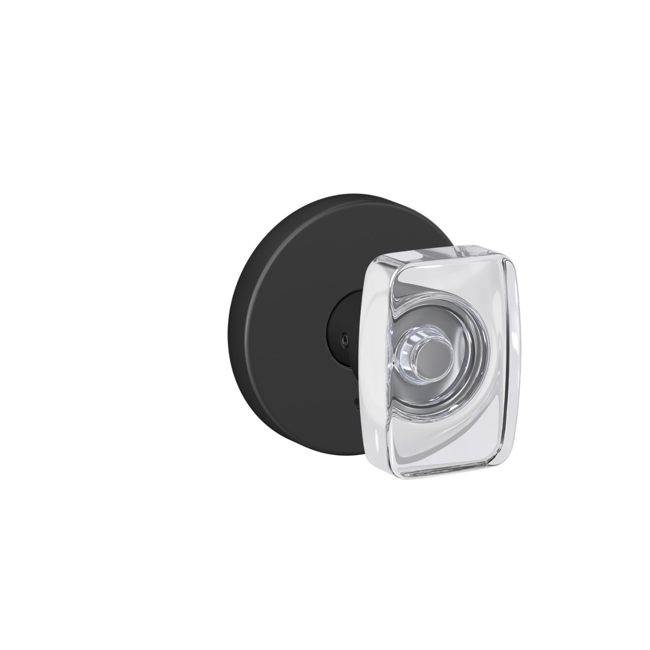 Custom Caine Hall-Closet and Bed-Bath Lock Glass Knob with Howe Trim