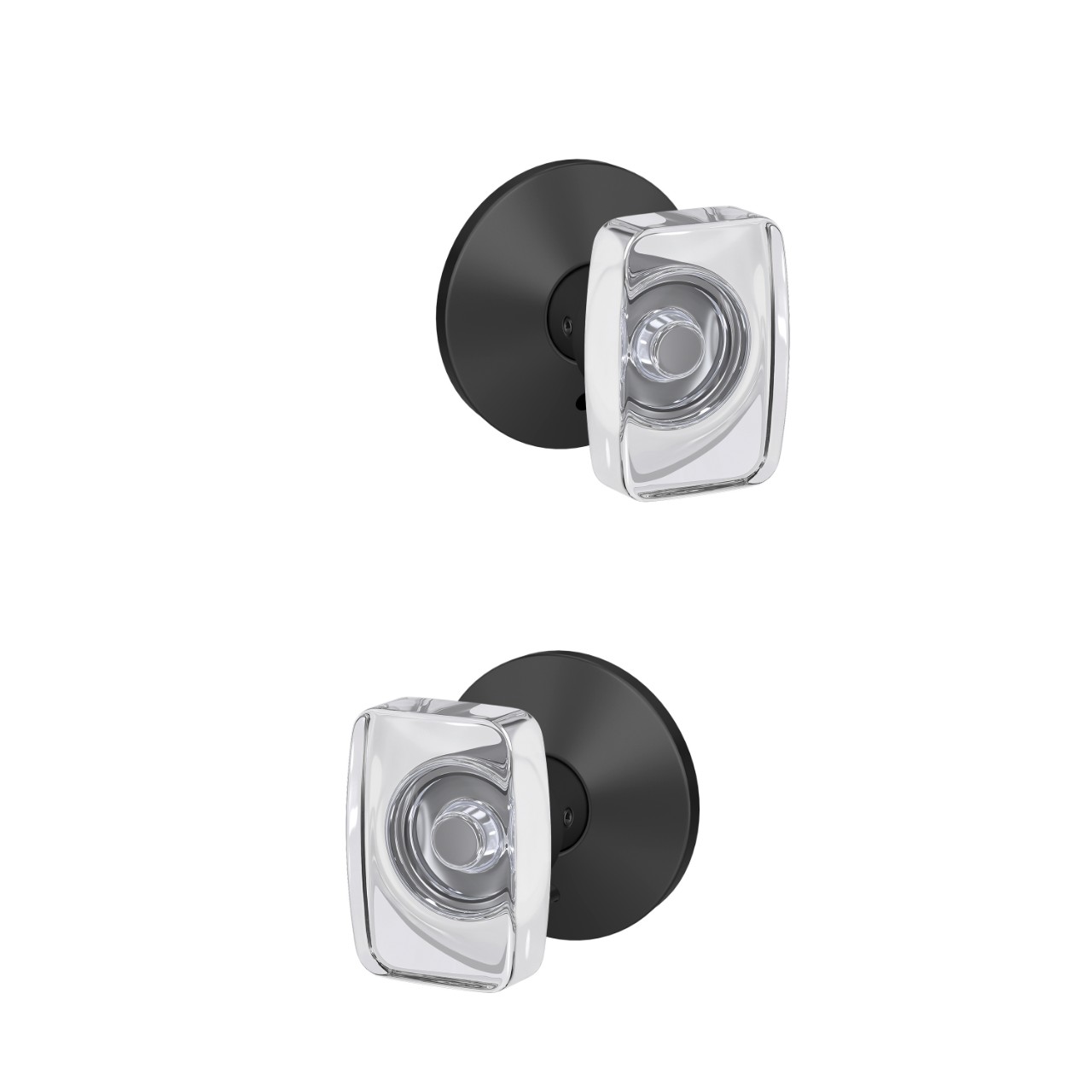 Custom Caine Hall-Closet and Bed-Bath Lock Glass Knob with Kinsler Trim