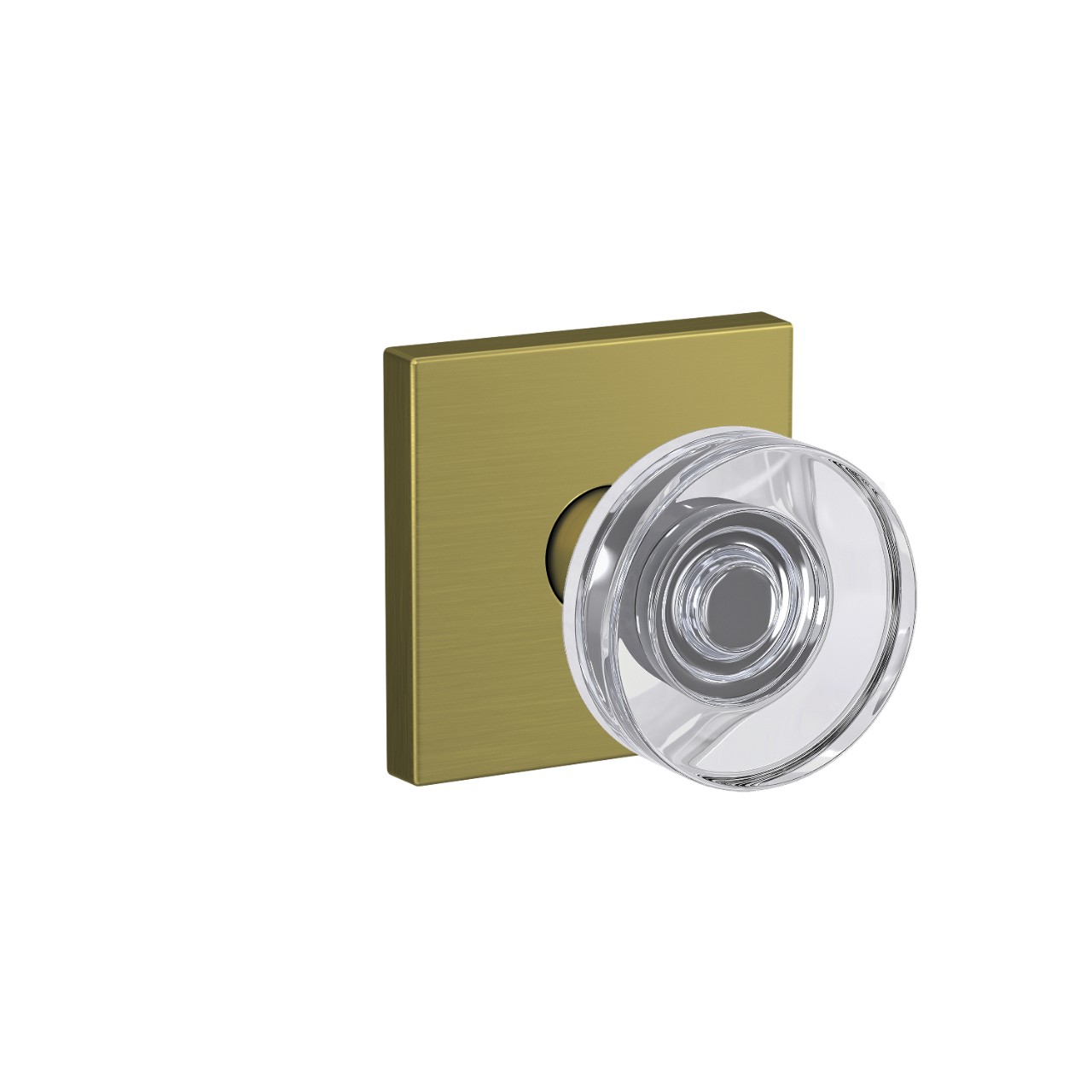 Custom Dawes Glass Knob with Collins Trim Hall-Closet and Bed-Bath Lock