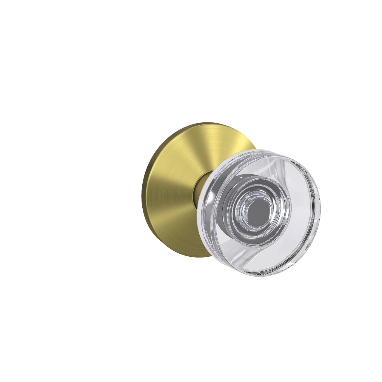 Custom Dawes Glass Knob with Kinsler Trim Hall-Closet and Bed-Bath Lock