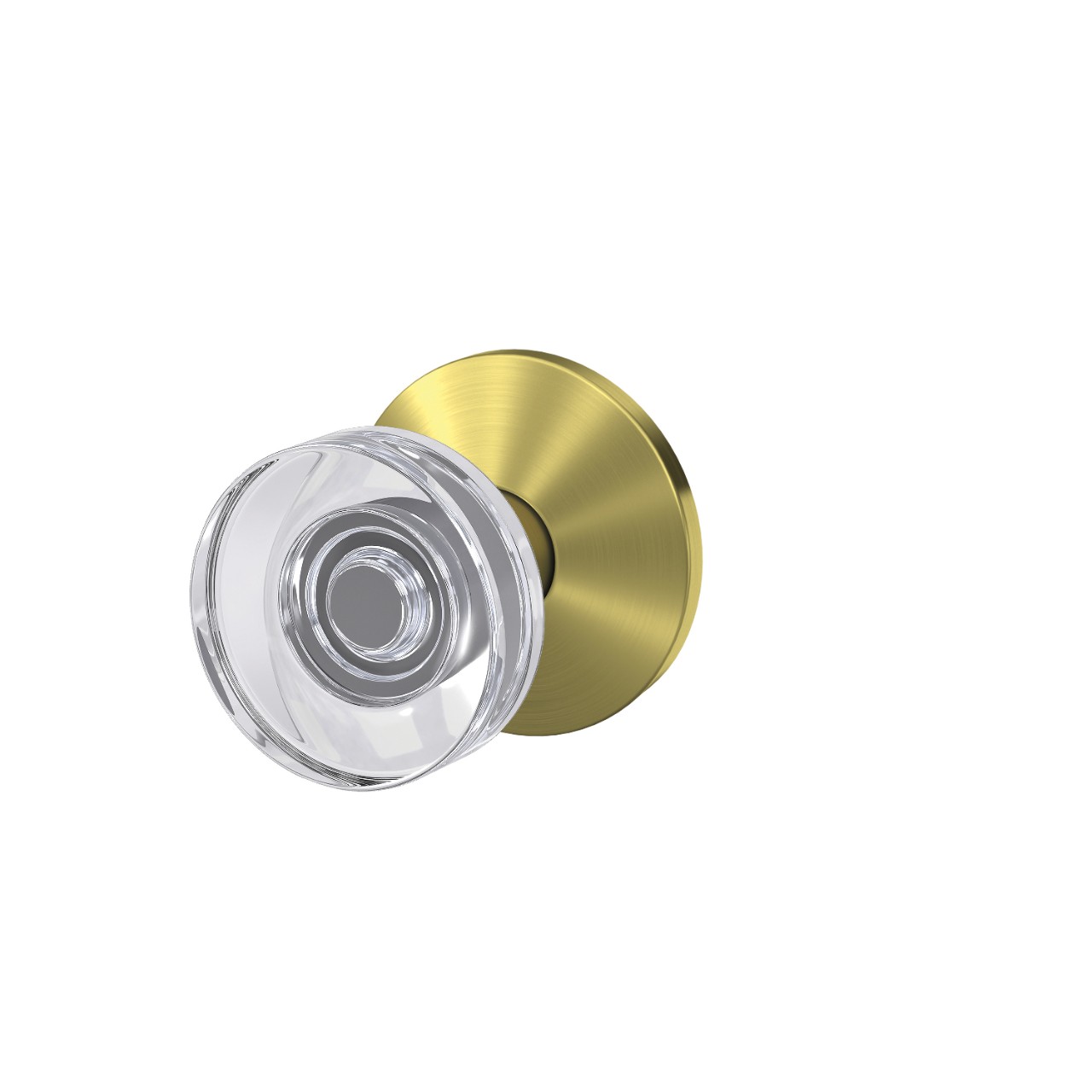 Custom Dawes Glass Knob with Kinsler Trim Hall-Closet and Bed-Bath Lock