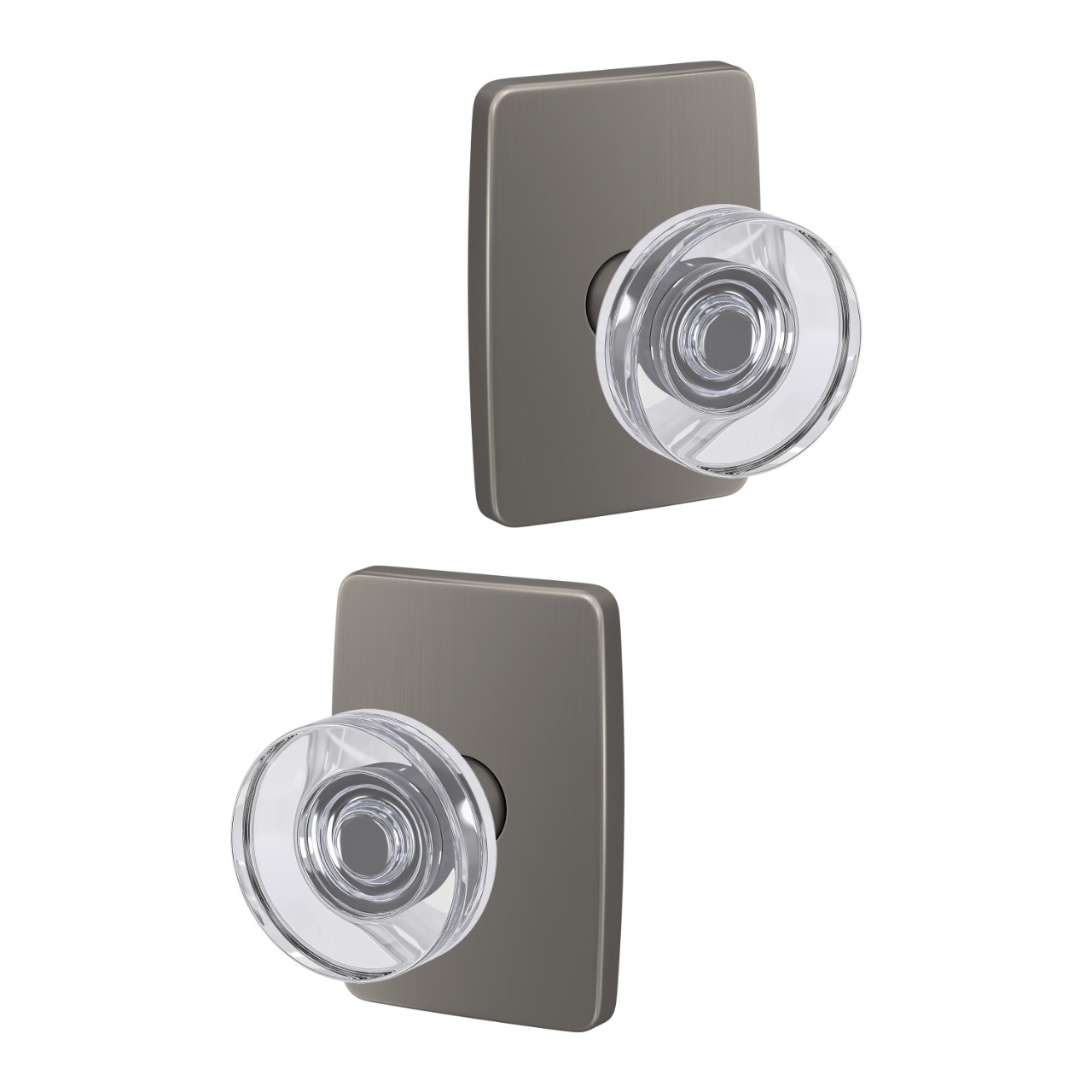 Custom Dawes Hall-Closet and Bed-Bath Lock Glass Knob with Greene Trim