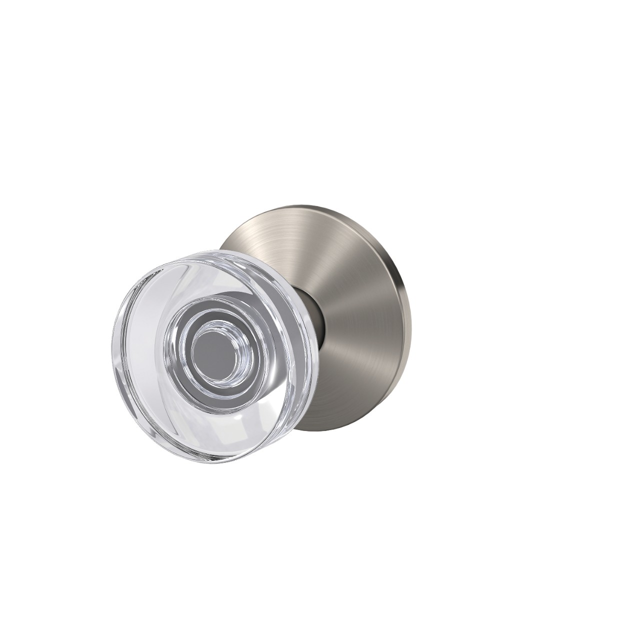 Custom Dawes Glass Knob with Kinsler Trim Hall-Closet and Bed-Bath Lock