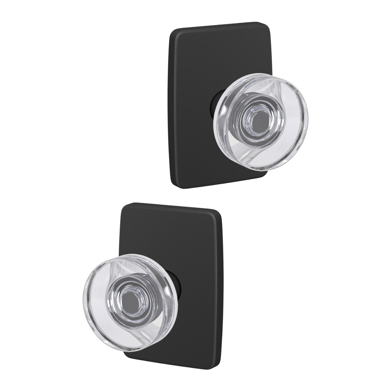 Custom Dawes Hall-Closet and Bed-Bath Lock Glass Knob with Greene Trim