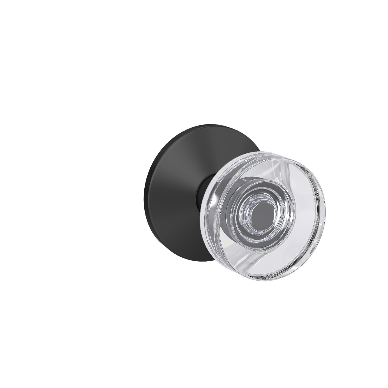 Custom Dawes Glass Knob with Kinsler Trim Hall-Closet and Bed-Bath Lock