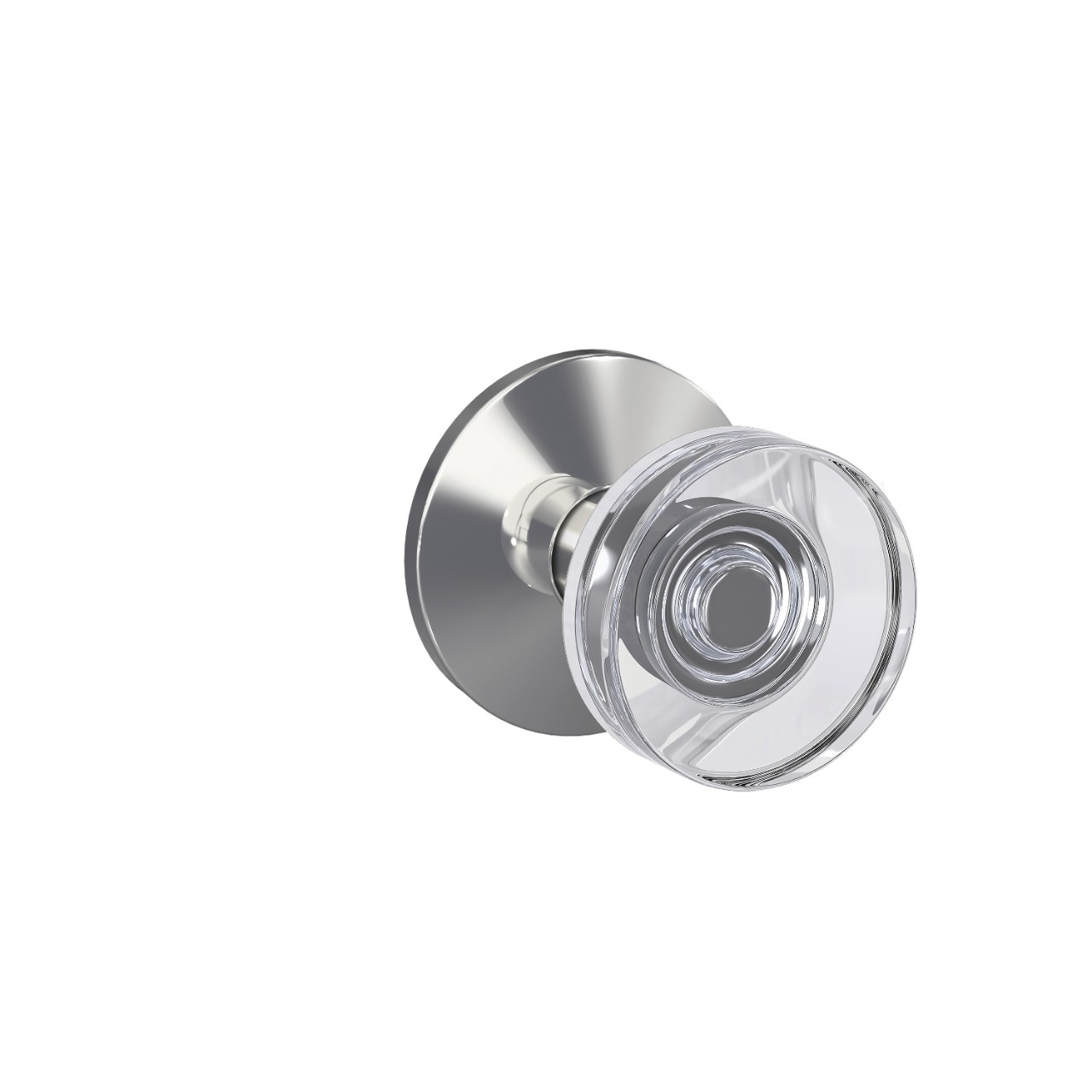 Custom Dawes Glass Knob with Kinsler Trim Hall-Closet and Bed-Bath Lock
