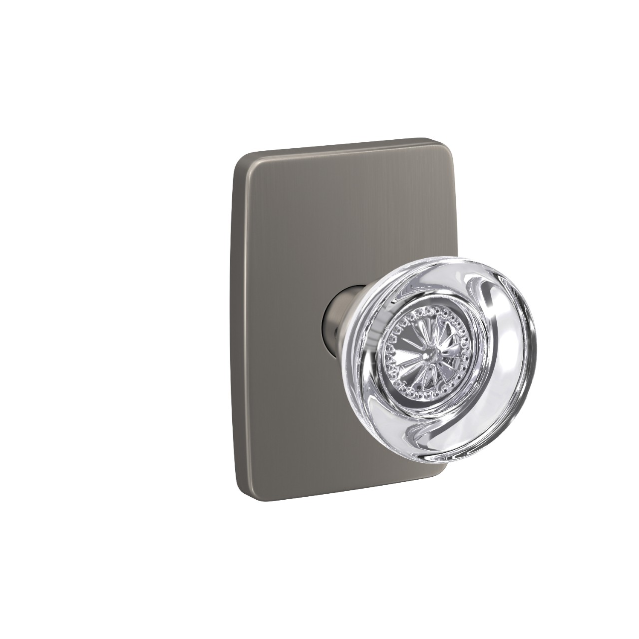 Custom Hobson Non-Turning Glass Knob with Greene Trim