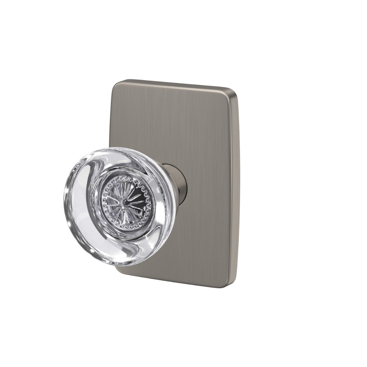 Custom Hobson Non-Turning Glass Knob with Greene Trim