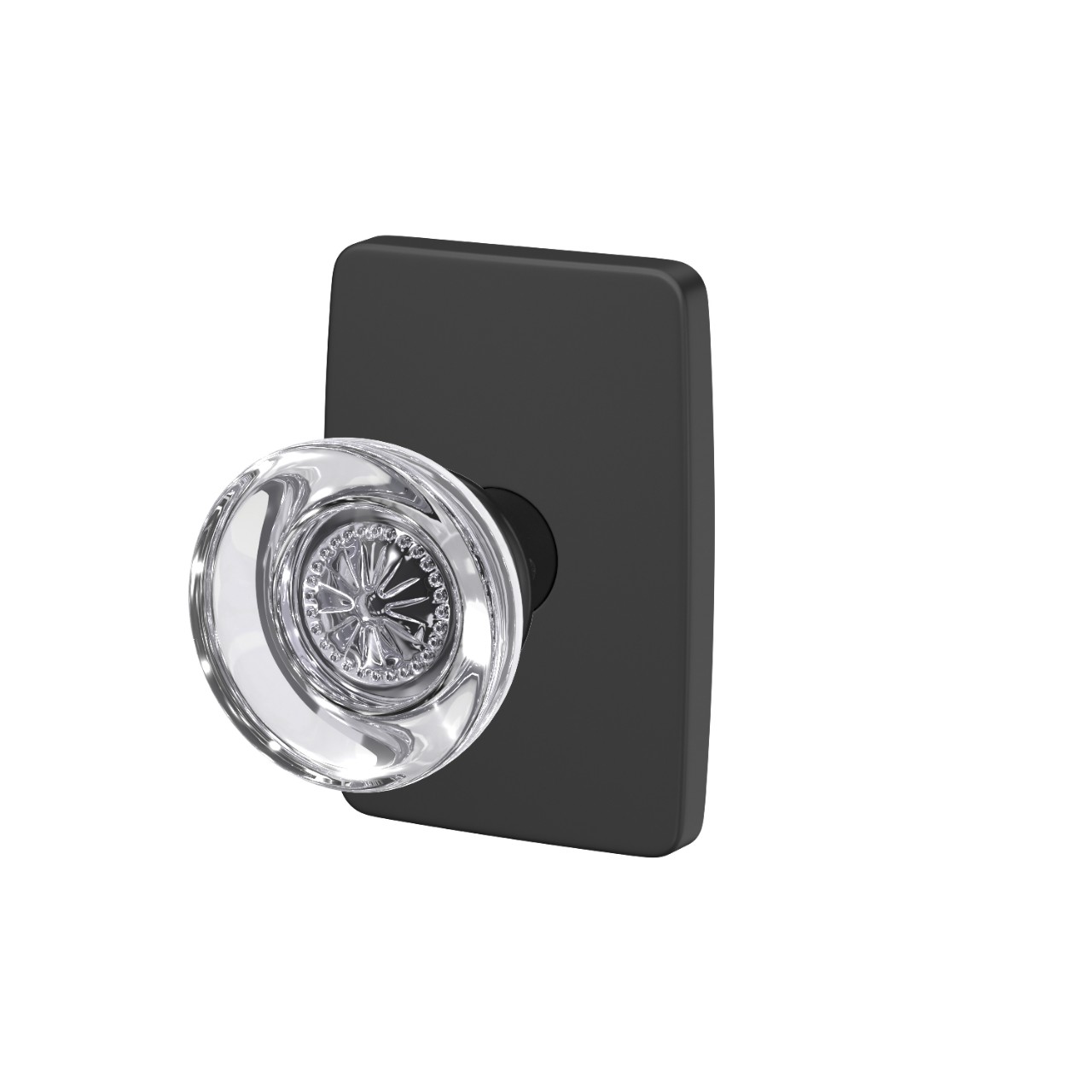 Custom Hobson Non-Turning Glass Knob with Greene Trim