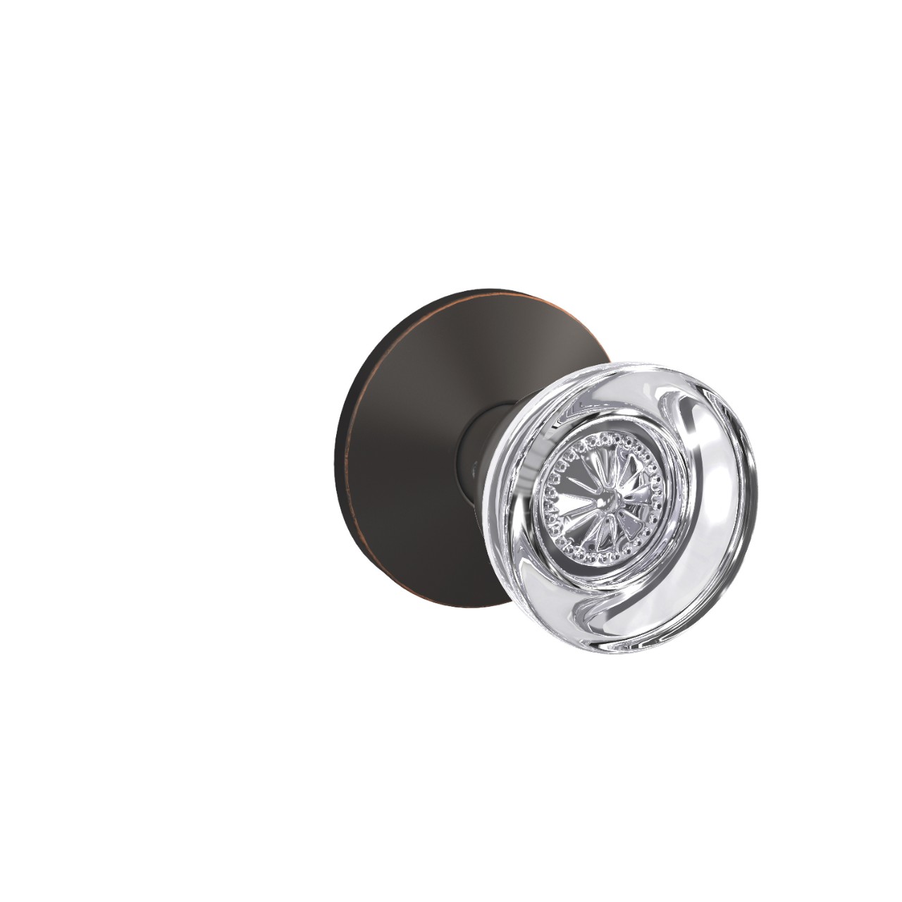 Custom Hobson Glass Knob Combined Interior Hall-Closet and Bed-Bath Lock