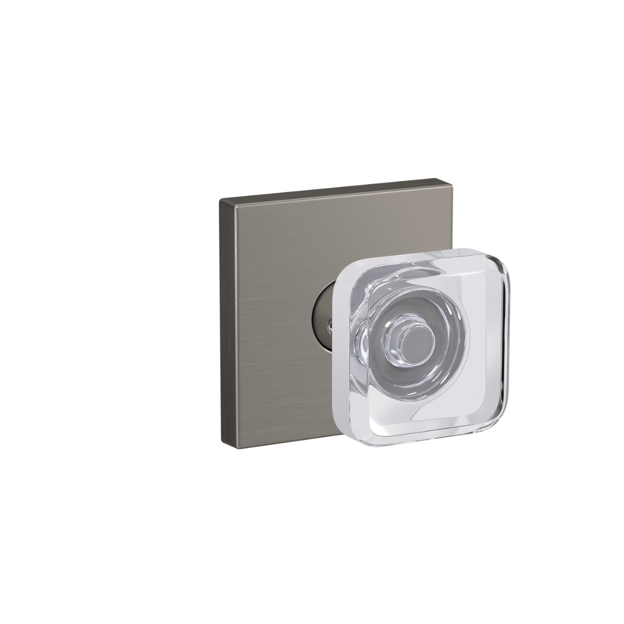 Custom Kyle Hall-Closet and Bed-Bath Lock Glass Knob with Collins Trim