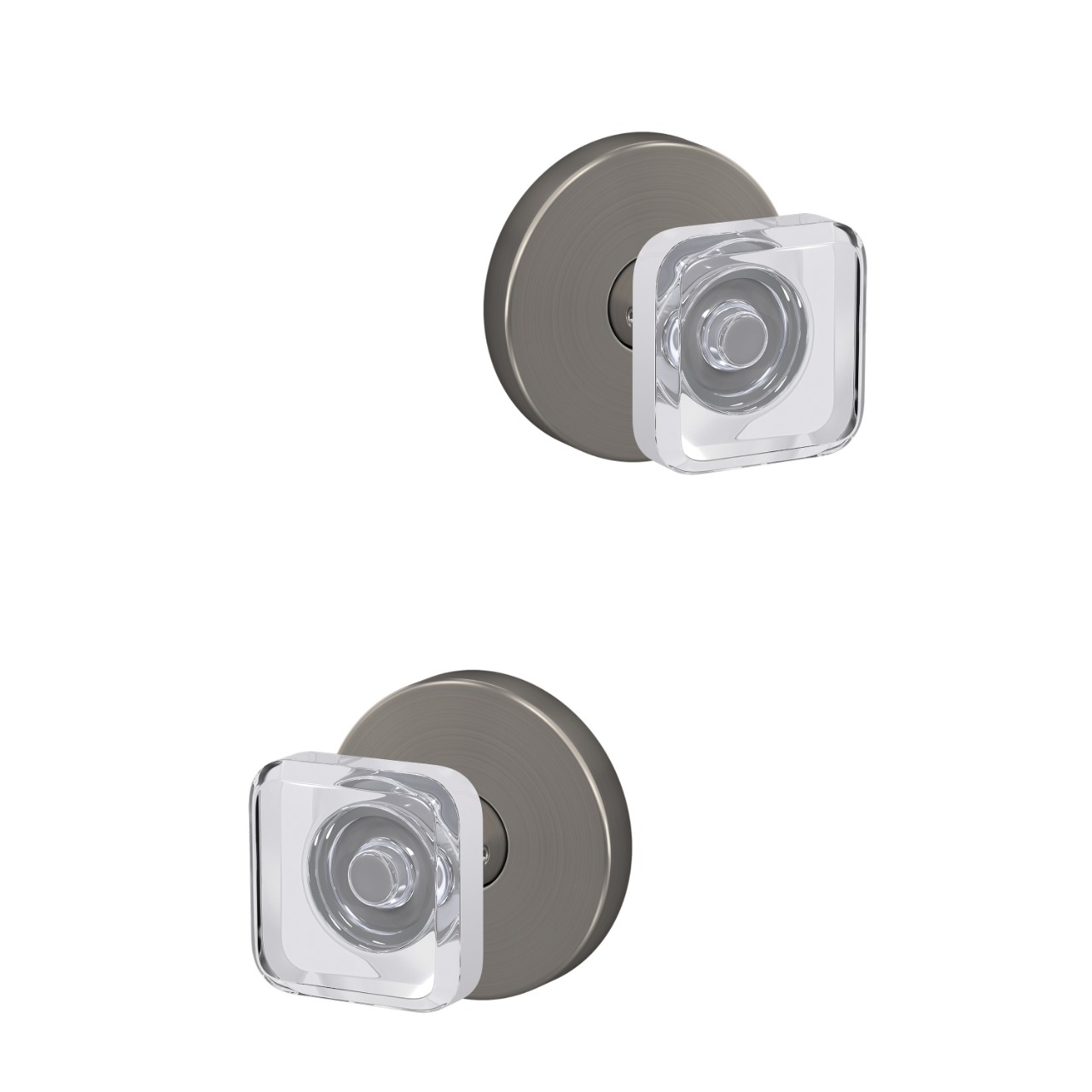 Custom Kyle Hall-Closet and Bed-Bath Lock Glass Knob with Howe Trim