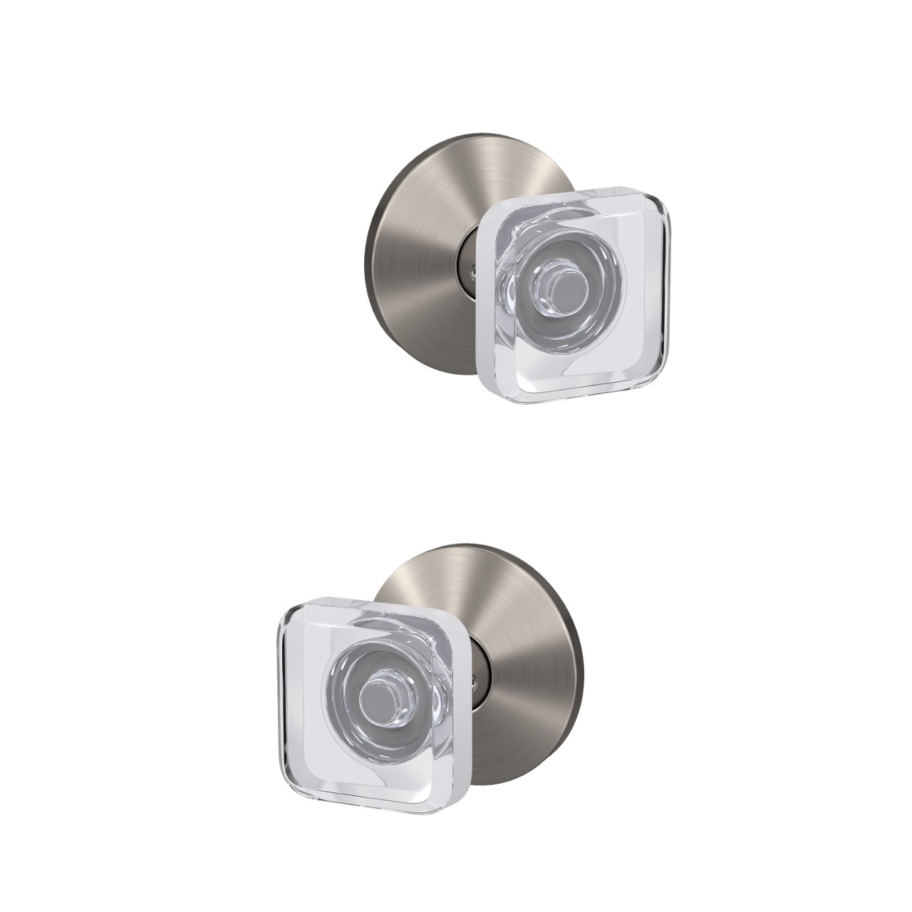 Custom Kyle Hall-Closet and Bed-Bath Lock Glass Knob with Kinsler Trim
