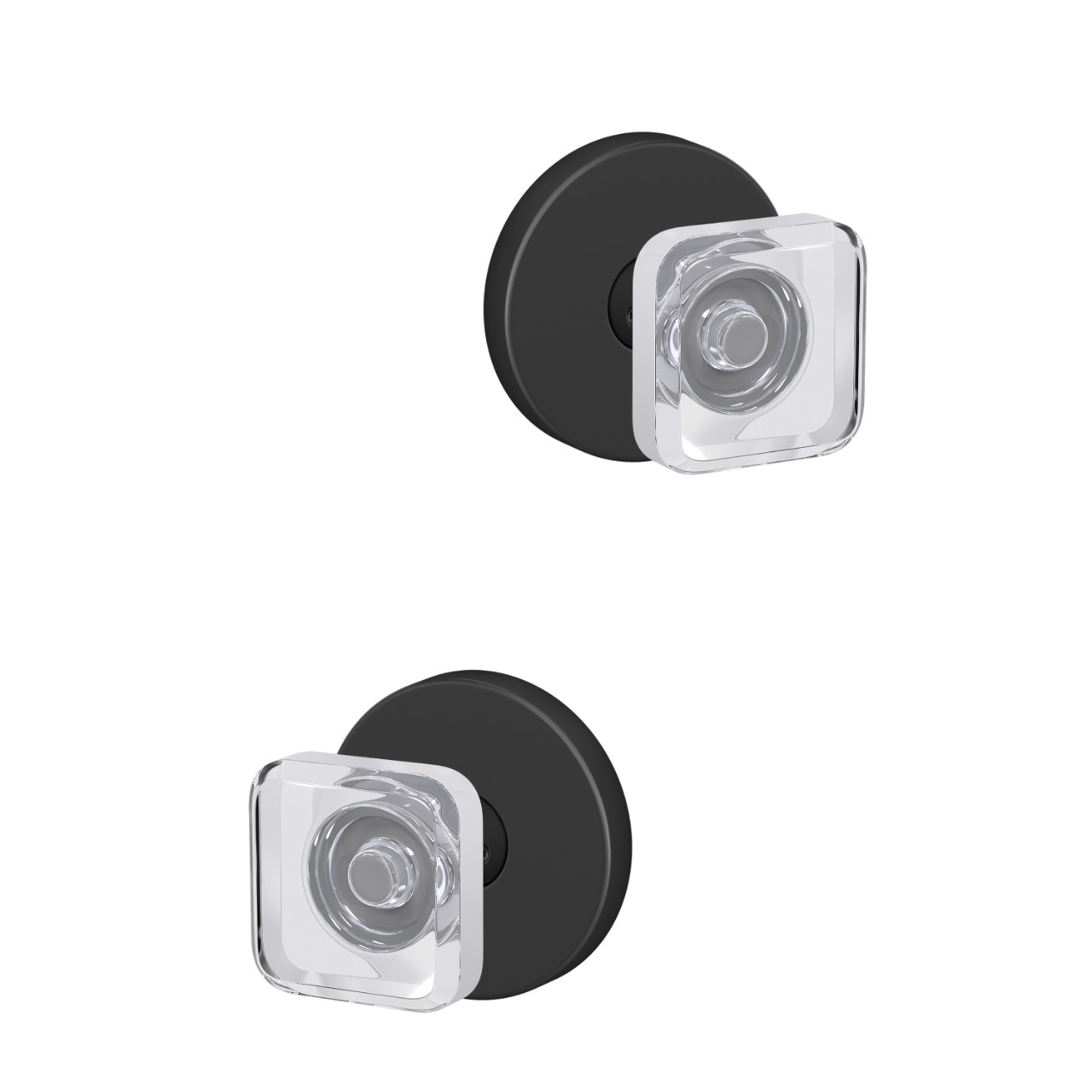 Custom Kyle Hall-Closet and Bed-Bath Lock Glass Knob with Howe Trim
