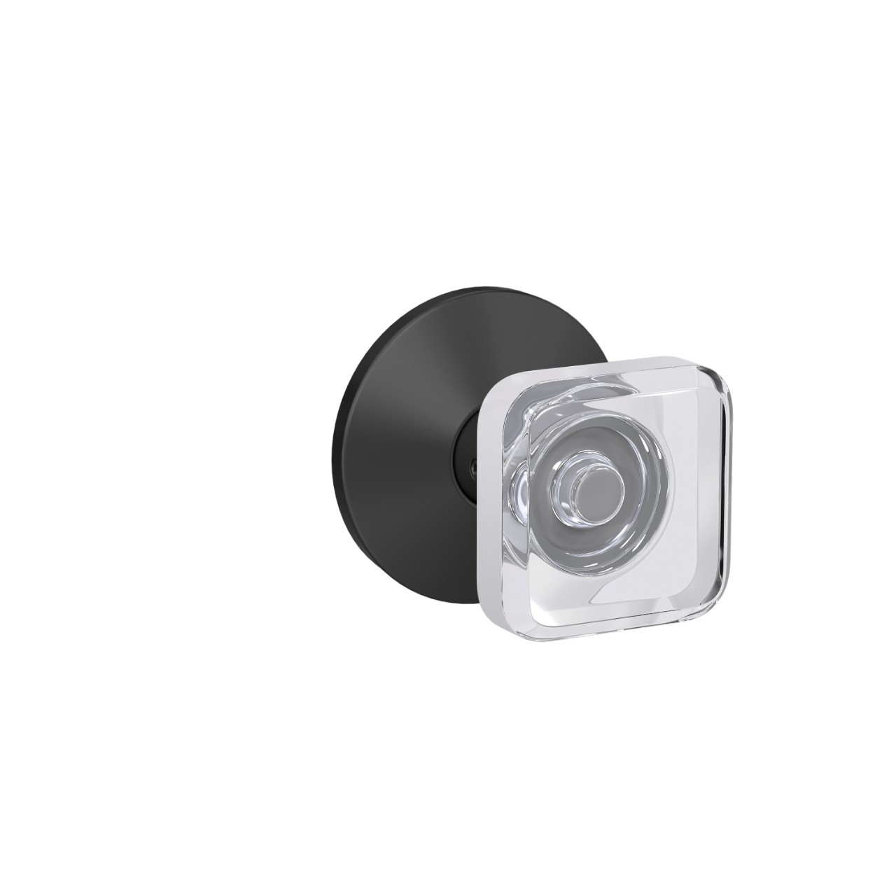 Custom Kyle Hall-Closet and Bed-Bath Lock Glass Knob with Kinsler Trim