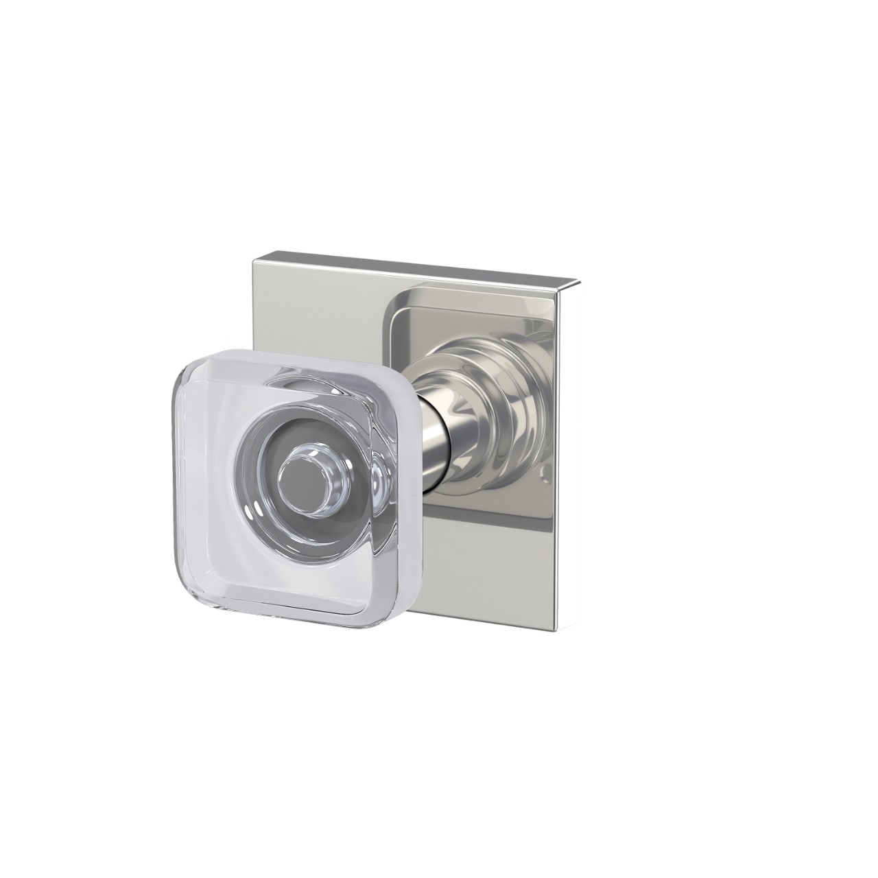 Custom Kyle Hall-Closet and Bed-Bath Lock Glass Knob with Collins Trim