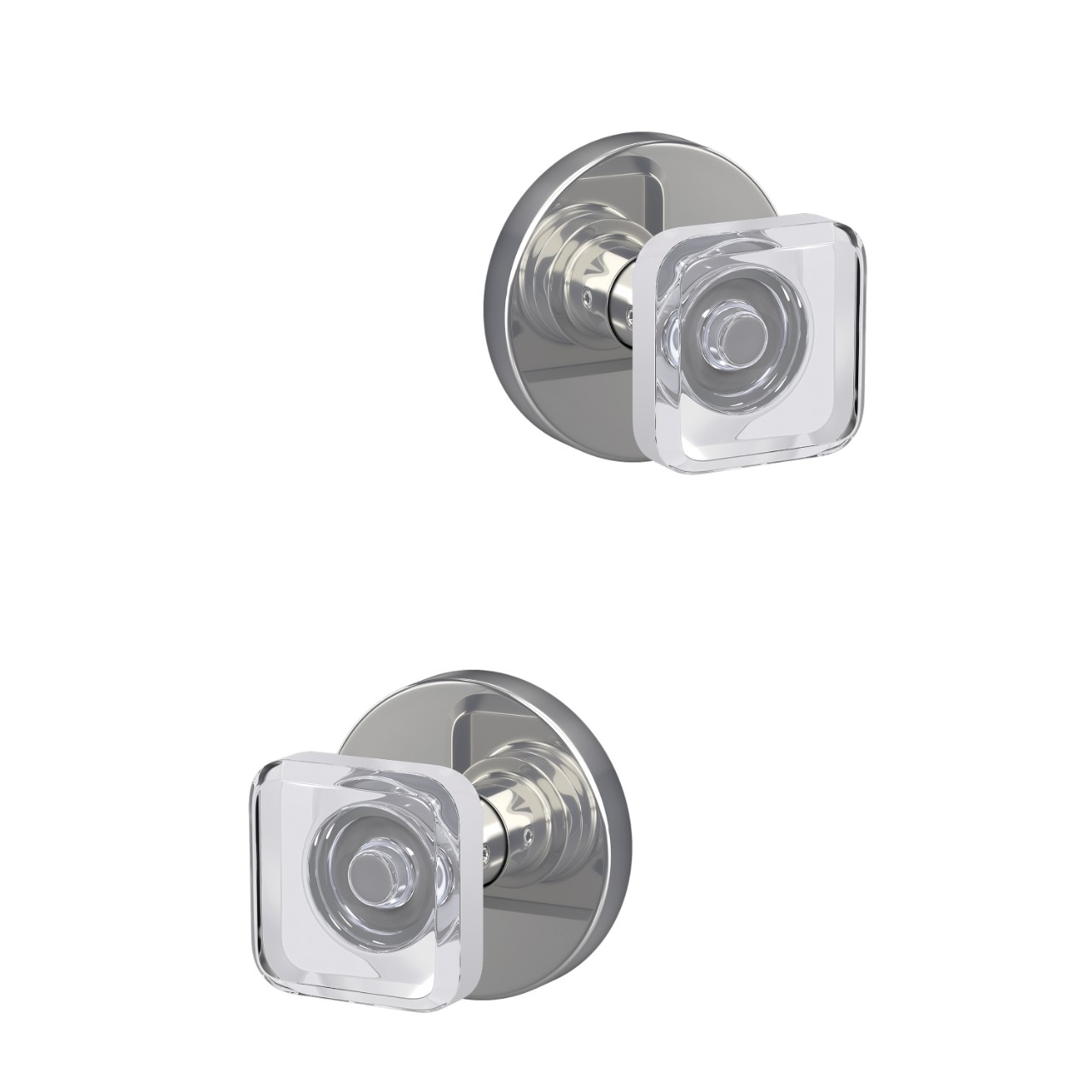 Custom Kyle Hall-Closet and Bed-Bath Lock Glass Knob with Howe Trim