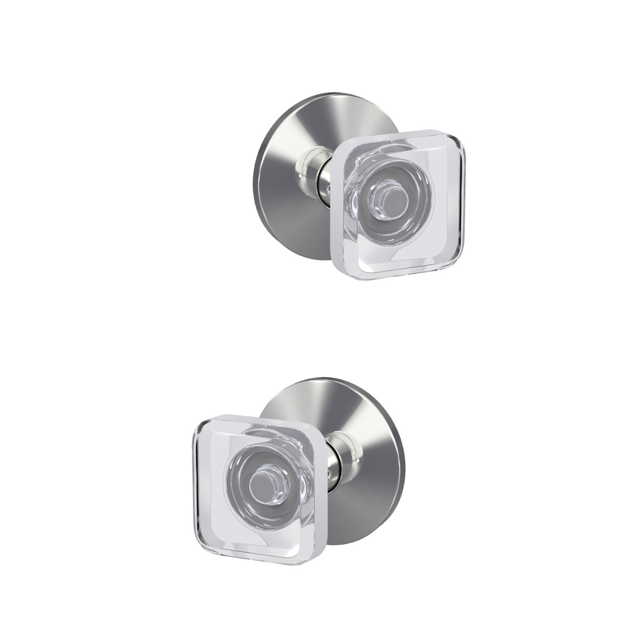 Custom Kyle Hall-Closet and Bed-Bath Lock Glass Knob with Kinsler Trim