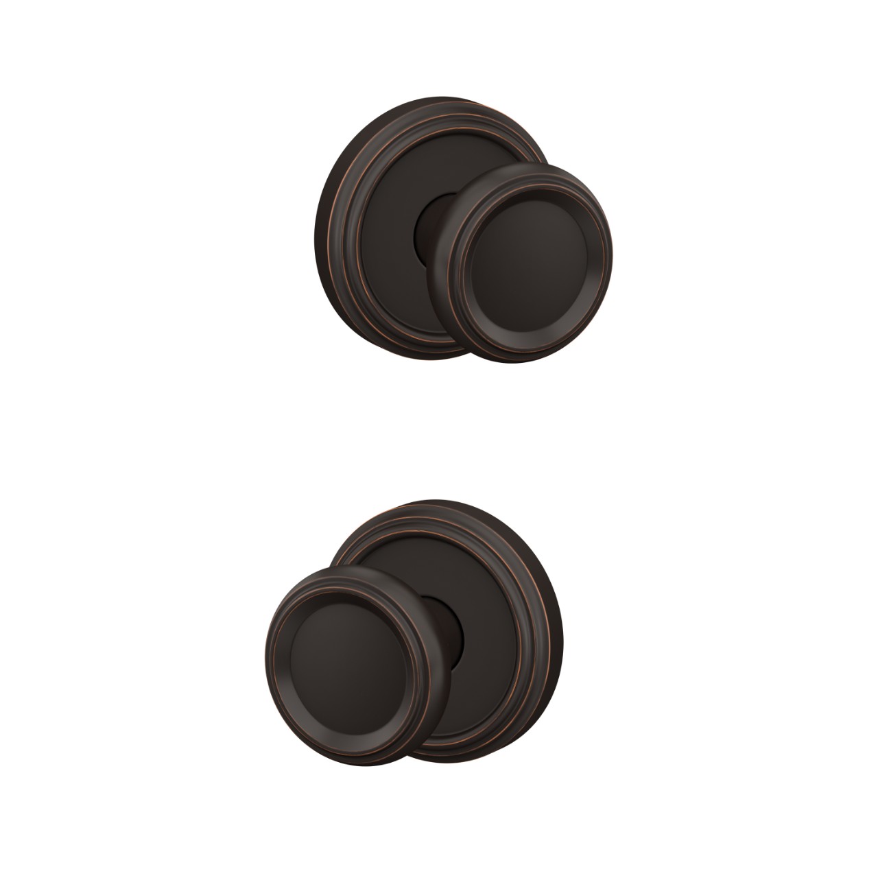 Custom Offerman Hall-Closet and Bed-Bath Lock Knob with Indy Trim
