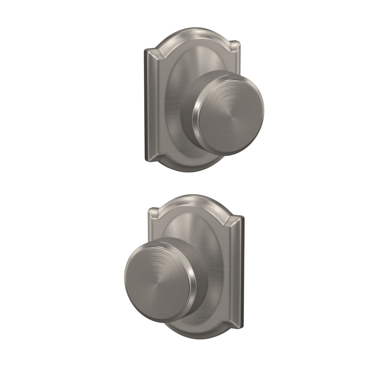Custom Swanson Hall-Closet and Bed-Bath Lock Knob with Camelot Trim