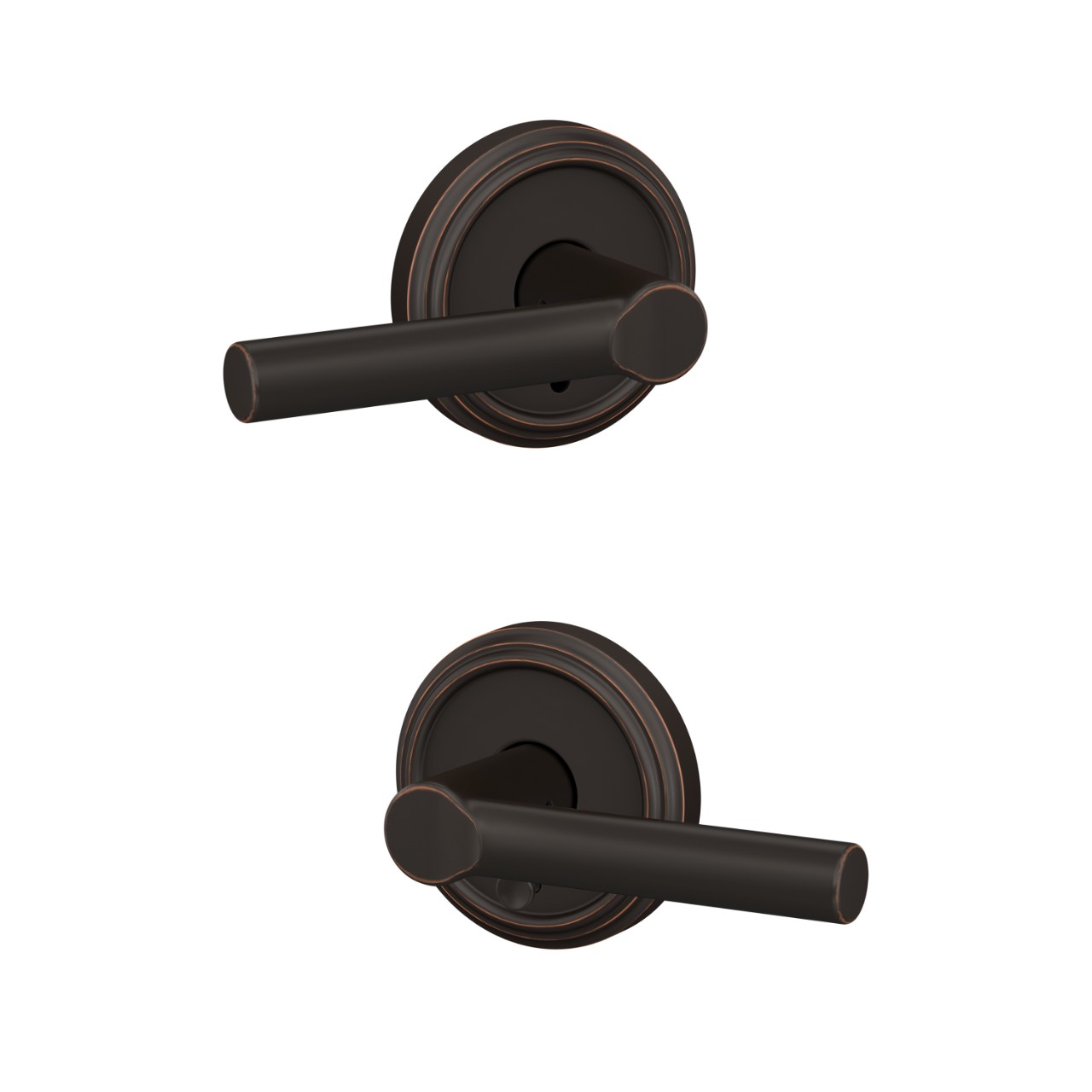 Custom Broadway Hall-Closet and Bed-Bath Lock Lever with Indy Trim