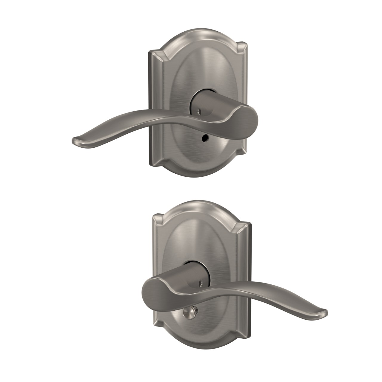 Custom Pennant Hall-Closet and Bed-Bath Lock Lever with Camelot Trim