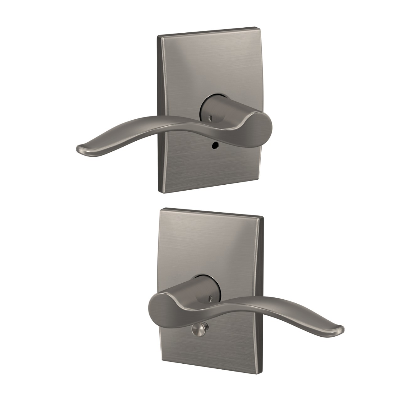 Custom Pennant Hall-Closet and Bed-Bath Lock Lever with Century Trim