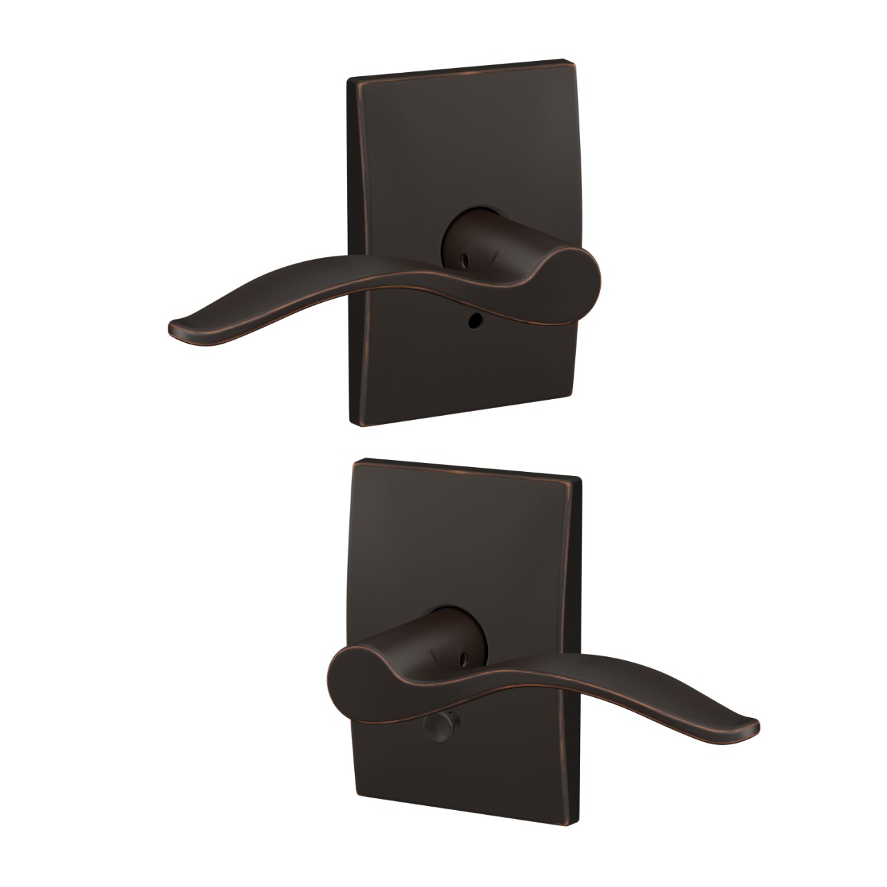 Custom Pennant Hall-Closet and Bed-Bath Lock Lever with Century Trim