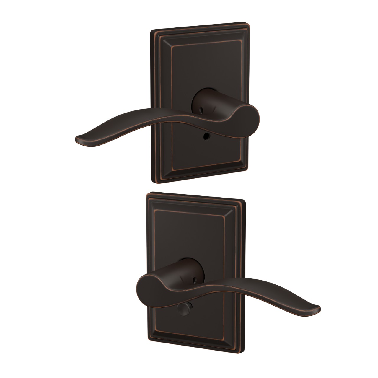 Custom Pennant Hall-Closet and Bed-Bath Lock Lever with Grandville Trim