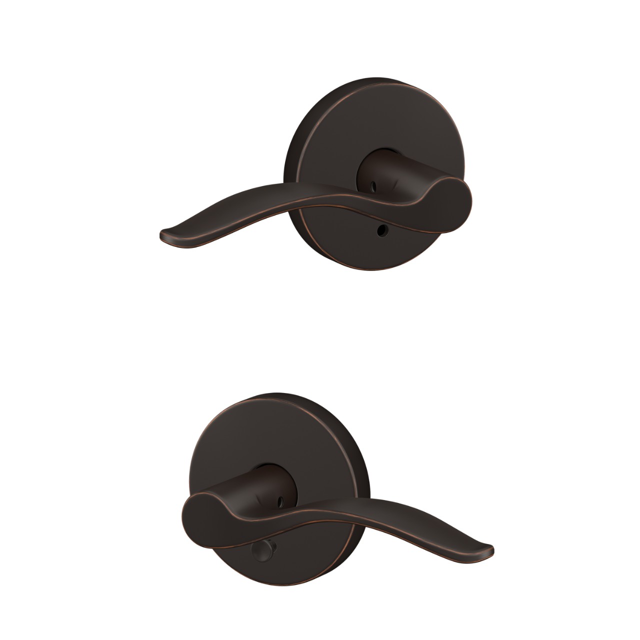 Custom Pennant Hall-Closet and Bed-Bath Lock Lever with Howe Trim