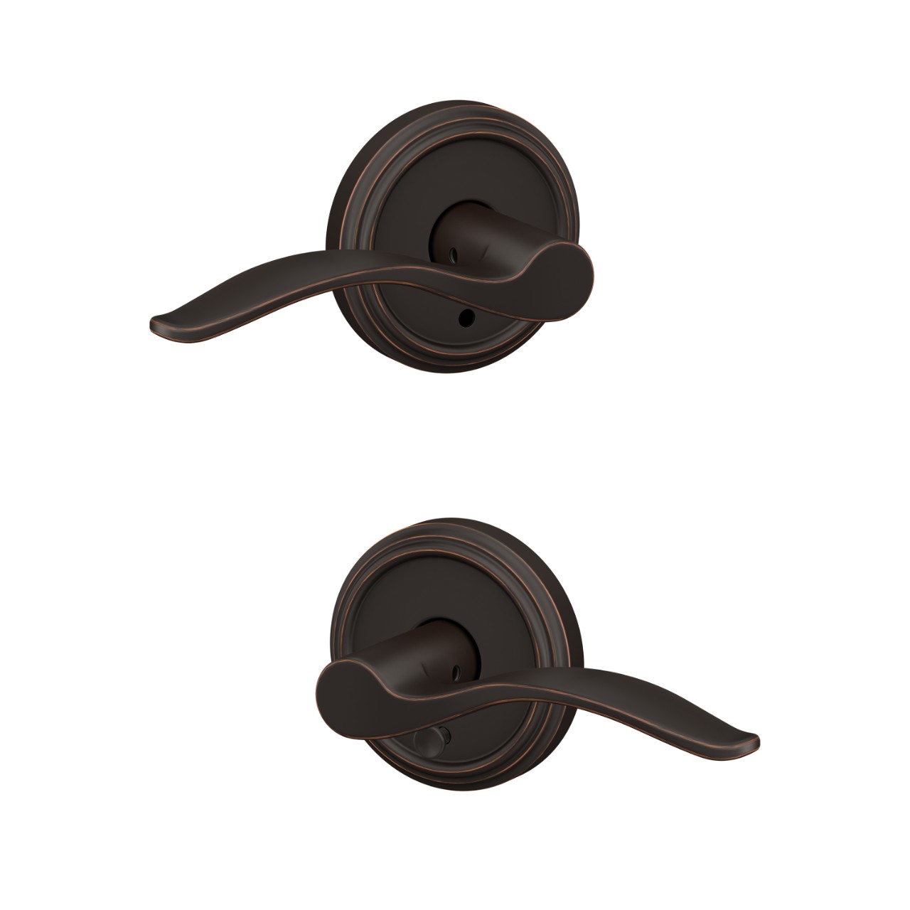 Custom Pennant Hall-Closet and Bed-Bath Lock Lever with Indy Trim