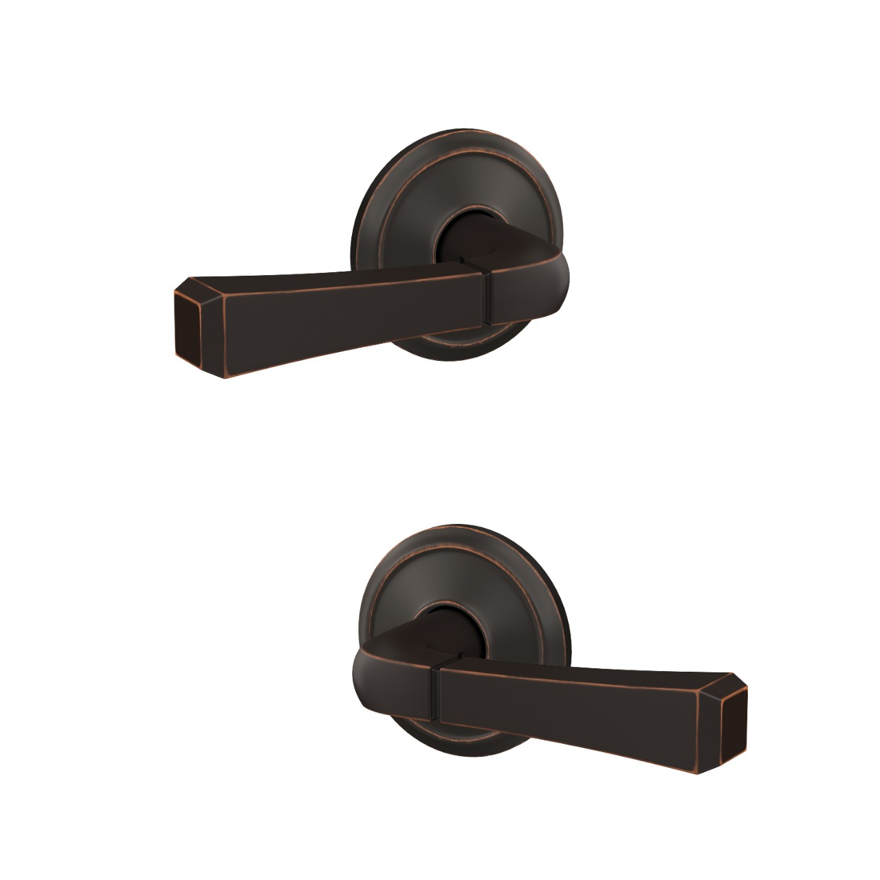 Custom Rivington Lever with Alden Trim Hall-Closet and Bed-Bath Lock