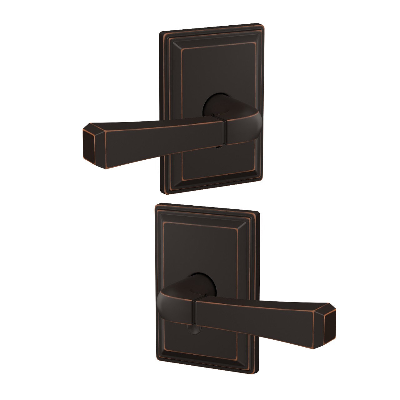 Custom Rivington Lever with Grandville Trim Hall-Closet and Bed-Bath Lock