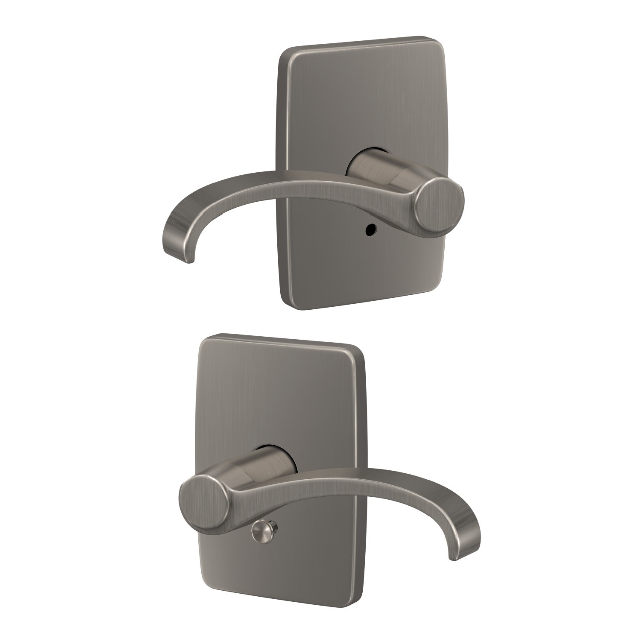 Custom Whitney Hall-Closet and Bed-Bath Lock Lever with Greene Trim