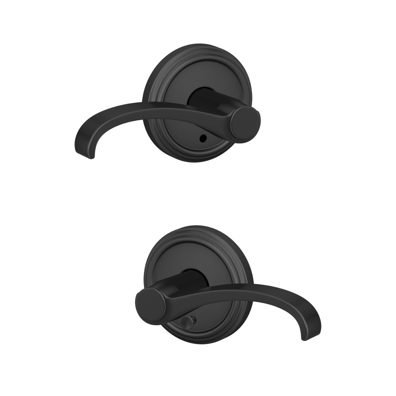 Custom Whitney Hall-Closet and Bed-Bath Lock Lever with Indy Trim