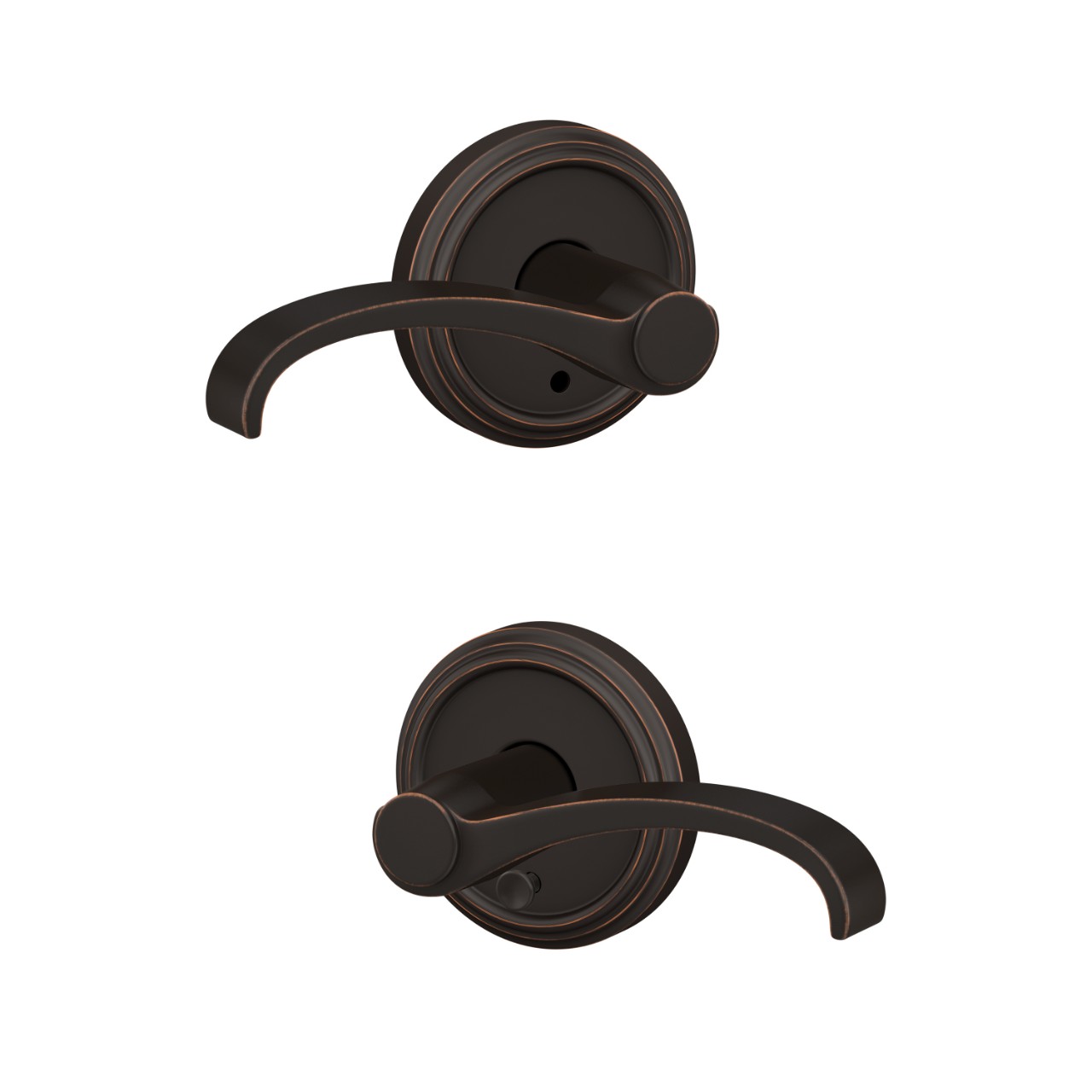 Custom Whitney Hall-Closet and Bed-Bath Lock Lever with Indy Trim