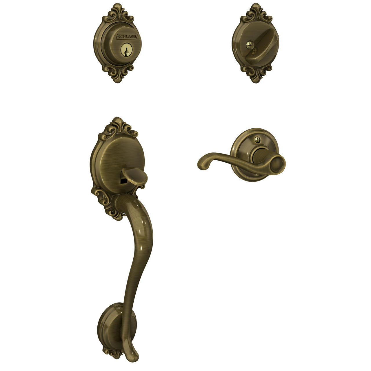 Single Cylinder Handleset and Flair Lever