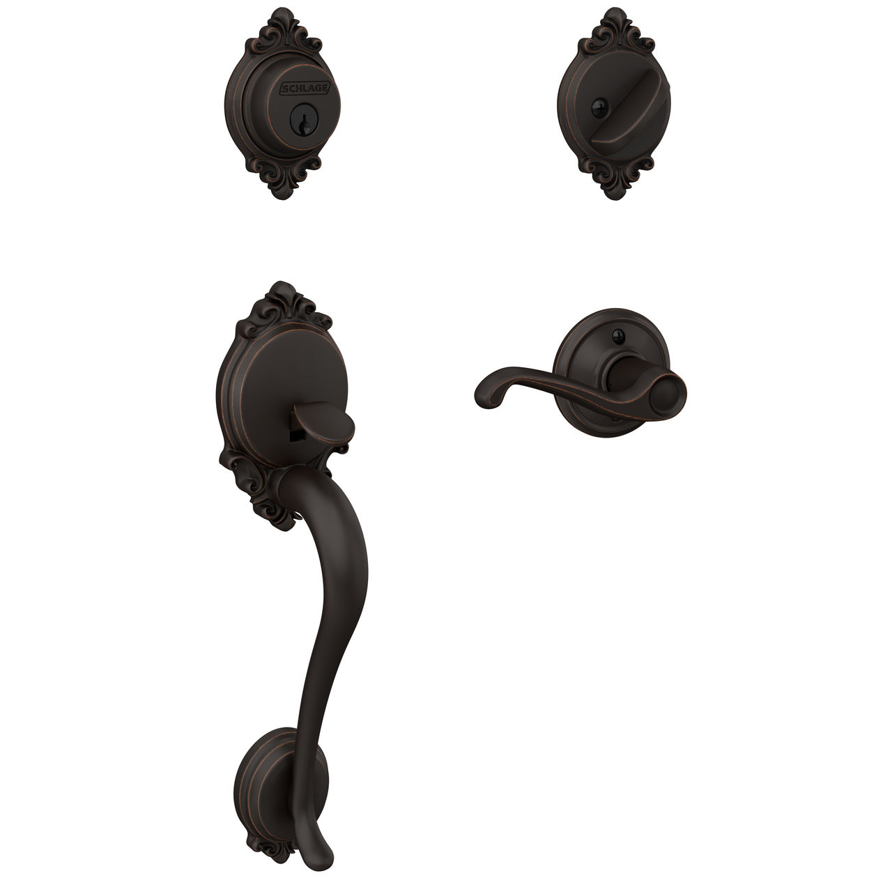 Single Cylinder Handleset and Flair Lever