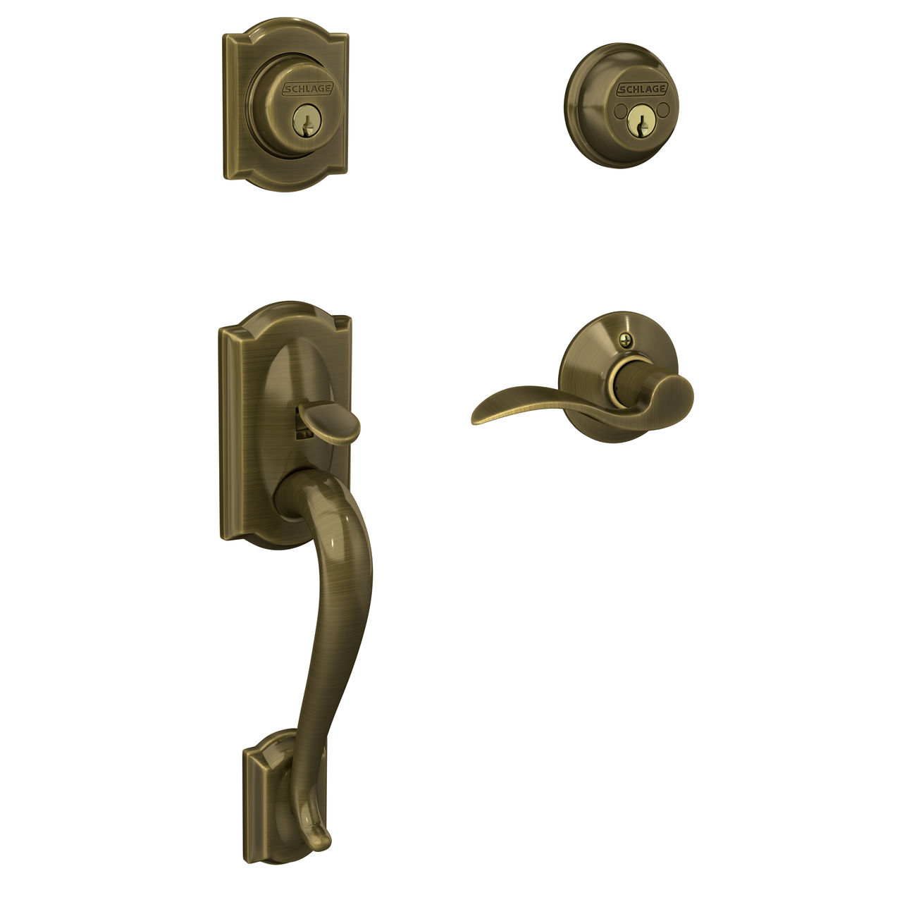 Double Cylinder Handleset and Accent Lever