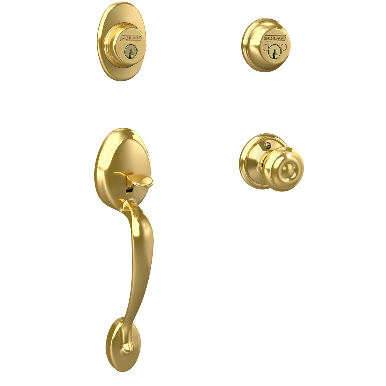 Double Cylinder Handleset and Georgian Knob