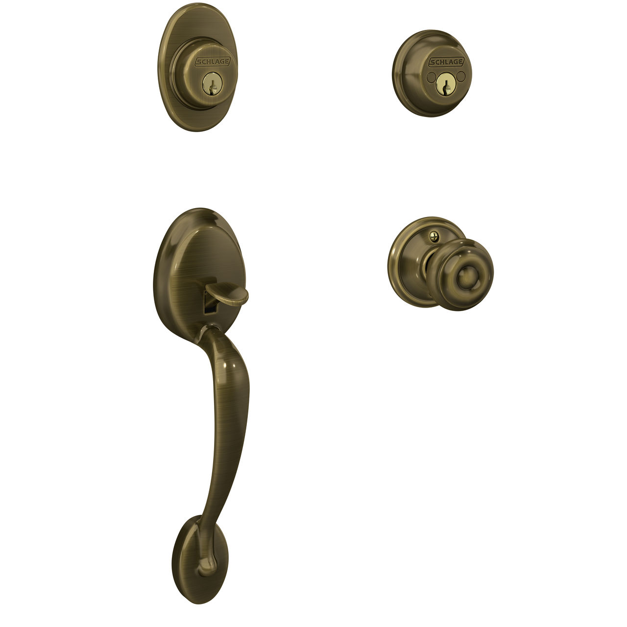 Double Cylinder Handleset and Georgian Knob
