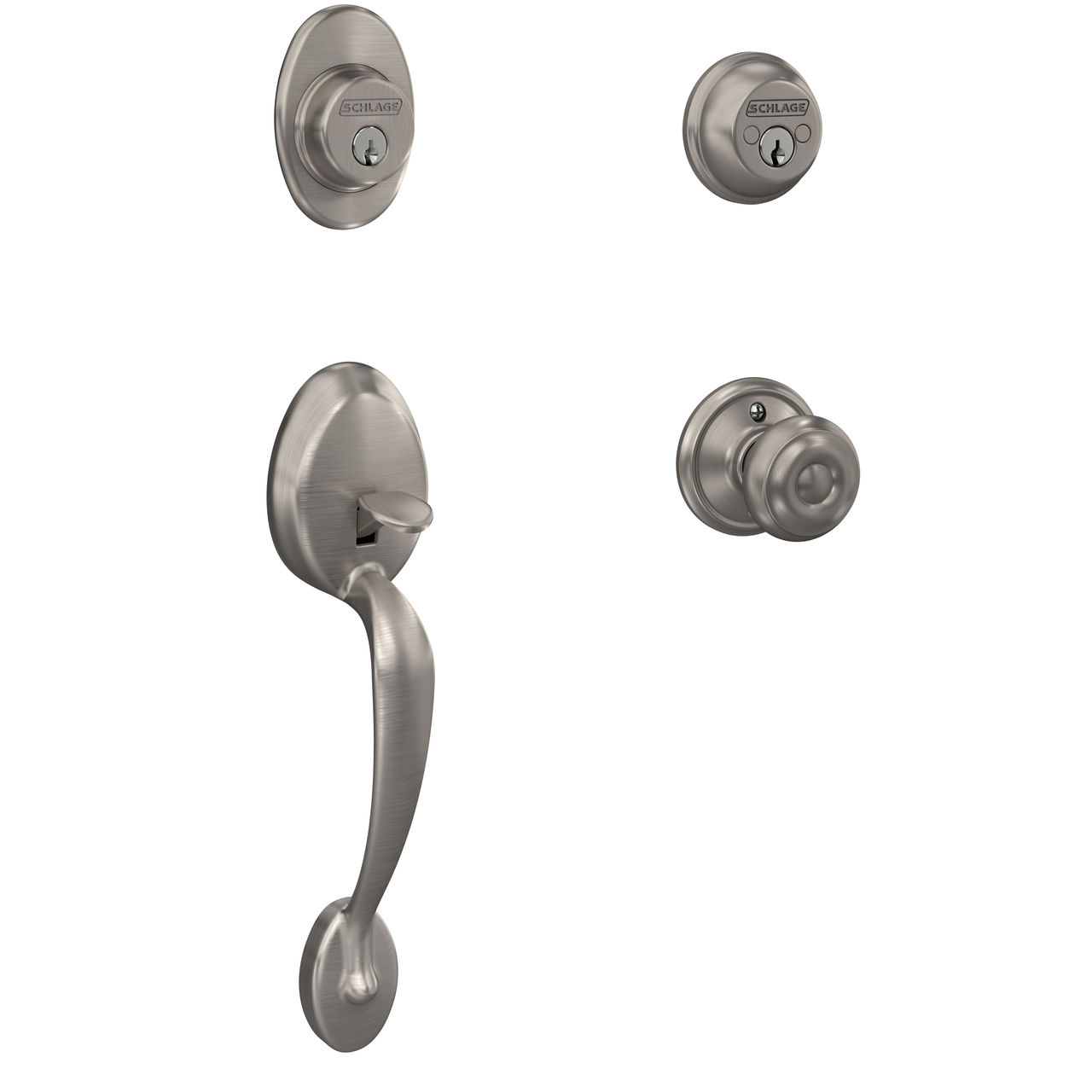Double Cylinder Handleset and Georgian Knob