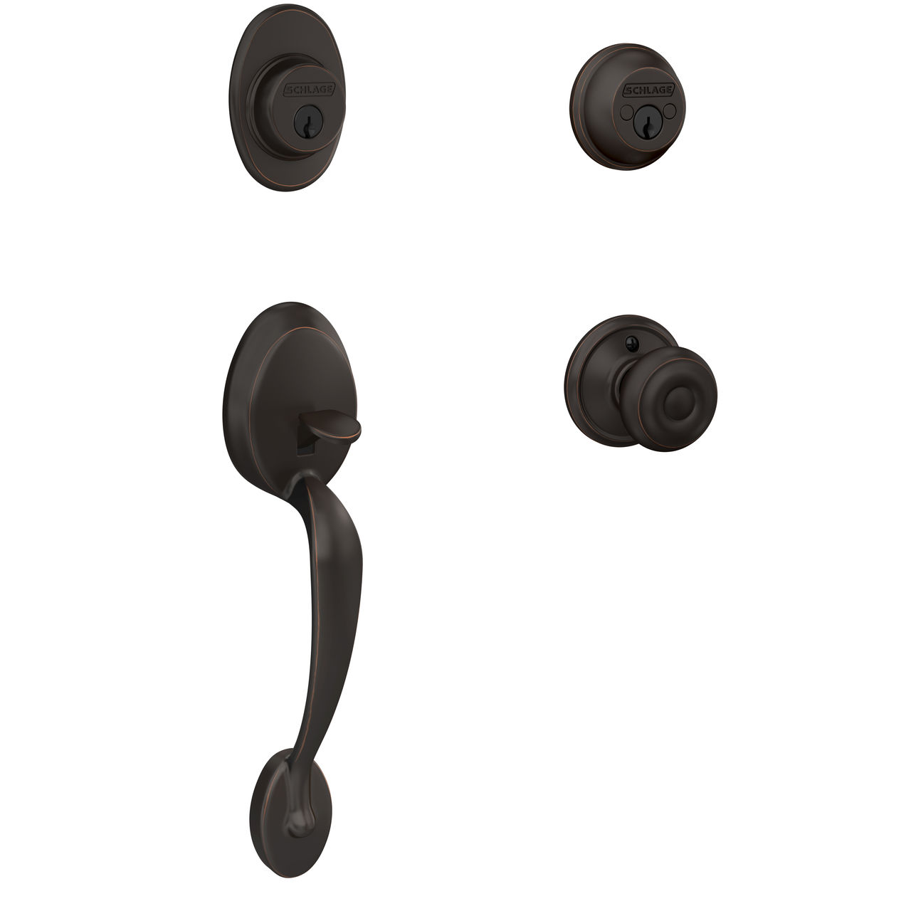 Double Cylinder Handleset and Georgian Knob